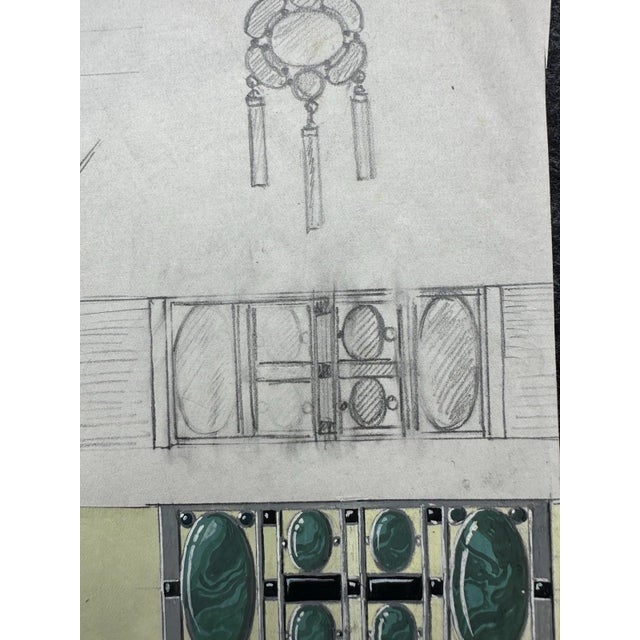 Carl Heinz Berberich, Jewelry Design Drawing, 1920s, Gouache For Sale - Image 9 of 13