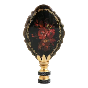 Floral Russian Lacquered Lamp Finial