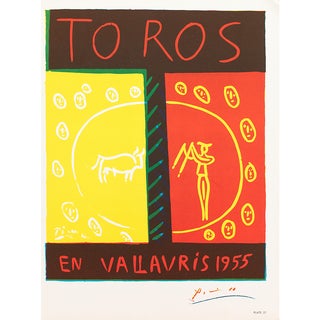 1957 After Pablo Picasso, Poster "Bulls in Vallauris 1955" For Sale