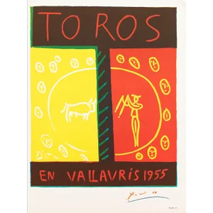 1957 After Pablo Picasso, Poster "Bulls in Vallauris 1955"