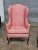 Southwood & Co. Pair of Late 20th Century Southwood Mahogany Queen Anne Style Wing Chairs Silk Damask Fabric For Sale - Image 4 of 11