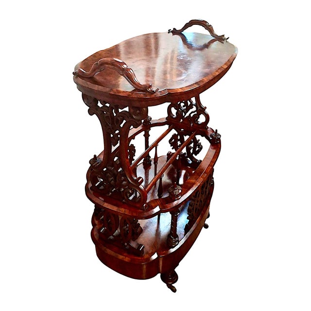 Antique Victorian Rosewood Canterbury Whatnot & Side Table With Drawer For Sale In San Francisco - Image 6 of 11