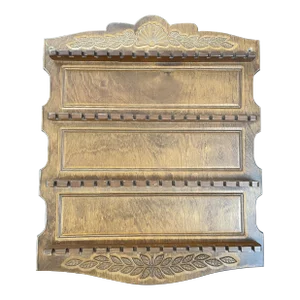 Vintage Wood Carved Display Rack for Collectible Spoons #2
