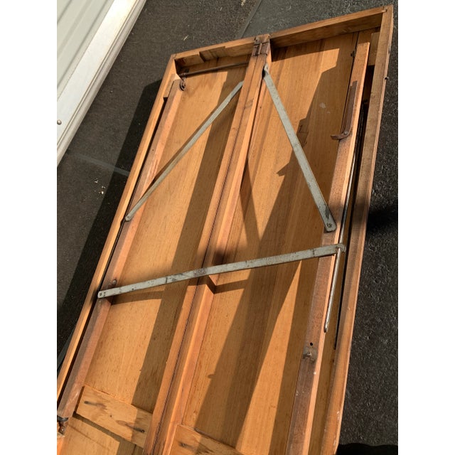 Wood 1930s Industrial Wallpaper Hangers Folding Table or Desk For Sale - Image 7 of 12
