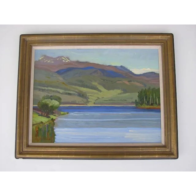 Textile Late 20th Century "Colbalt Water" Oil Painting by Gayle Crites, Framed For Sale - Image 7 of 7