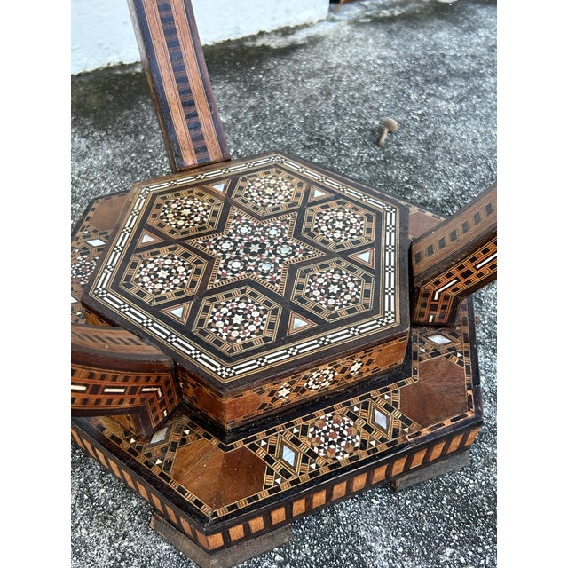 Sienna Antique Inlaid Moroccan Stand or Table For Sale - Image 8 of 8