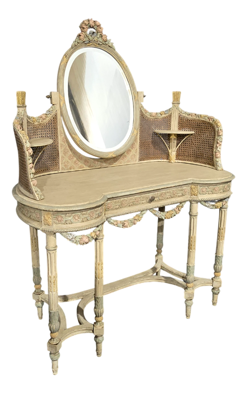 chinese dress ladies Vintage Embroidery Ladies Dressing Table 4 Piece Set – Antiques Yeah main image 0