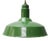 Vintage Industrial American Green Enamel Pendant Light For Sale