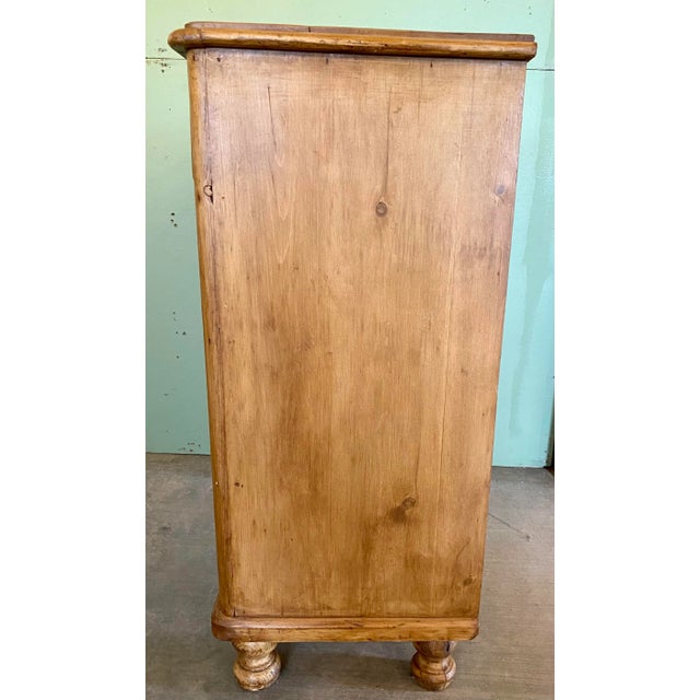 Antique Pine 2 Over 3 Chest of Drawers With Ornate Brass Hardware With Fantastic Patina From England - Circa 1880 For Sale - Image 4 of 11
