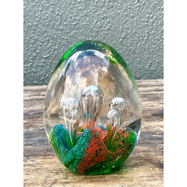 Vintage Italian Glass Egg After Murano For Sale In West Palm - Image 6 of 12