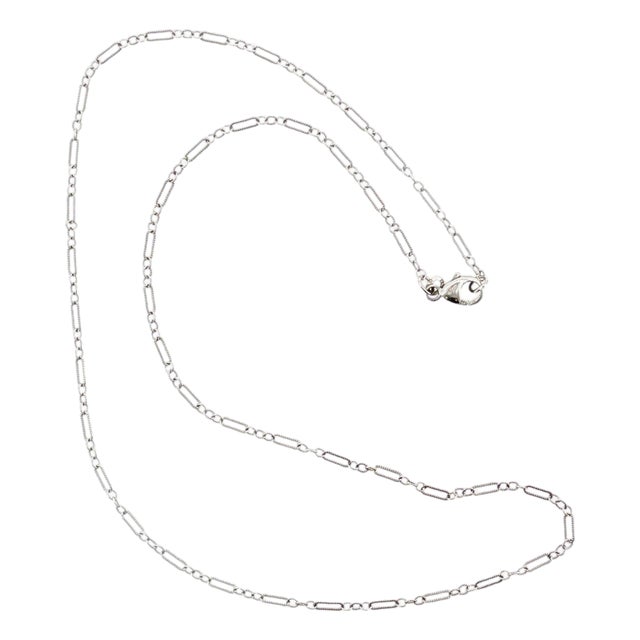 Late 20th-Century 16" 1.7mm Textured Alternating Cable Neckchain For Sale