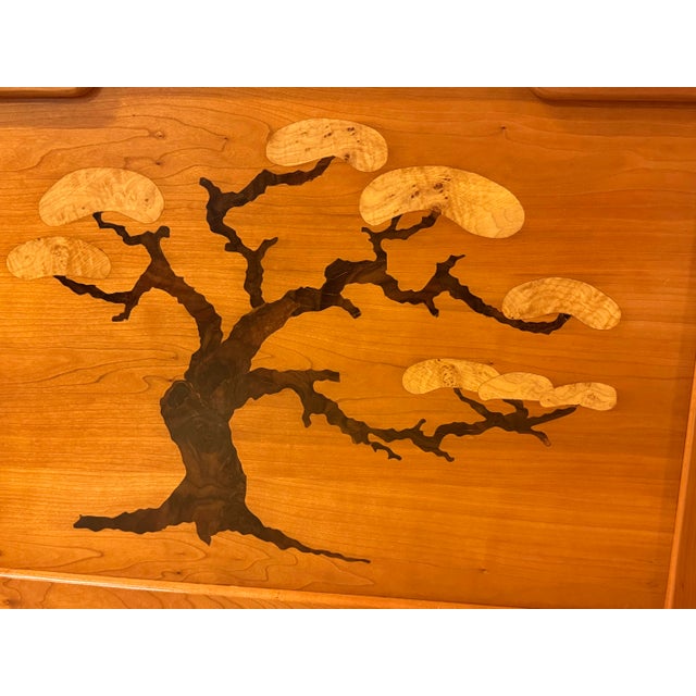 2010s Queen Size Handcrafted Bonsai Tree Cherry Wood Bed Frame For Sale - Image 5 of 12
