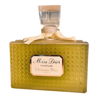 Miss Dior 20th Century Giant Houndstooth Glass 12”x10”W Department Store Factice Bottle For Sale