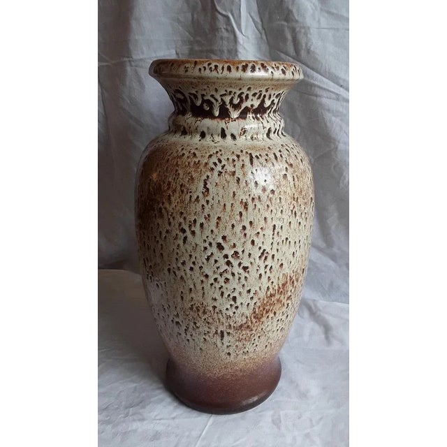 Vintage German Ceramic Vase with Brown-Beer Glaze, 1970s For Sale - Image 4 of 4