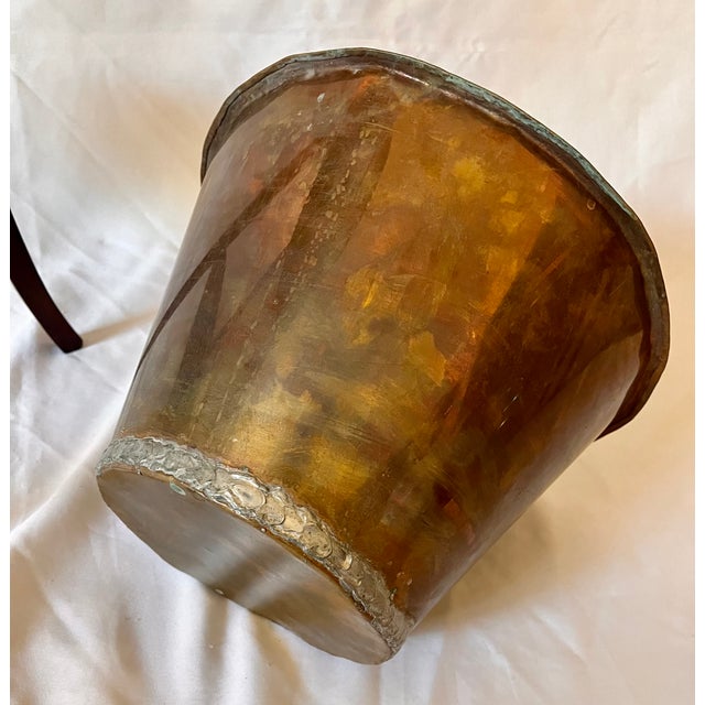 Brown Antique Burl Wood Edwardian Plant Stand W/Copper Insert For Sale - Image 8 of 18