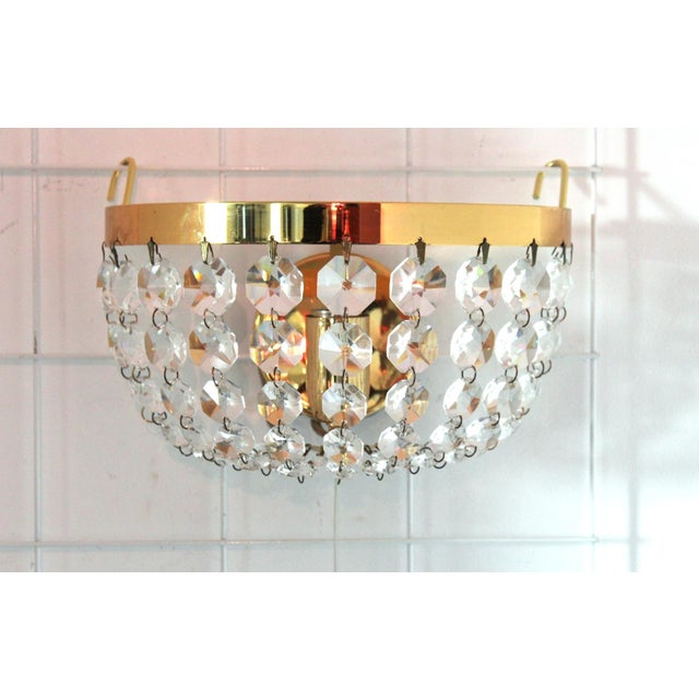 Lead Crystal Wall Light from Maderna, 1960s For Sale - Image 6 of 7