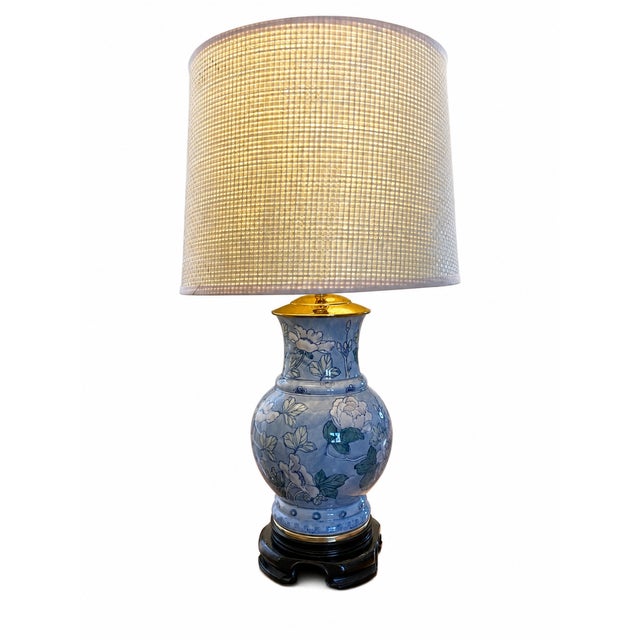 1980s Vintage Porcelain Chinoiserie Table Lamps Set of 2 For Sale - Image 5 of 7