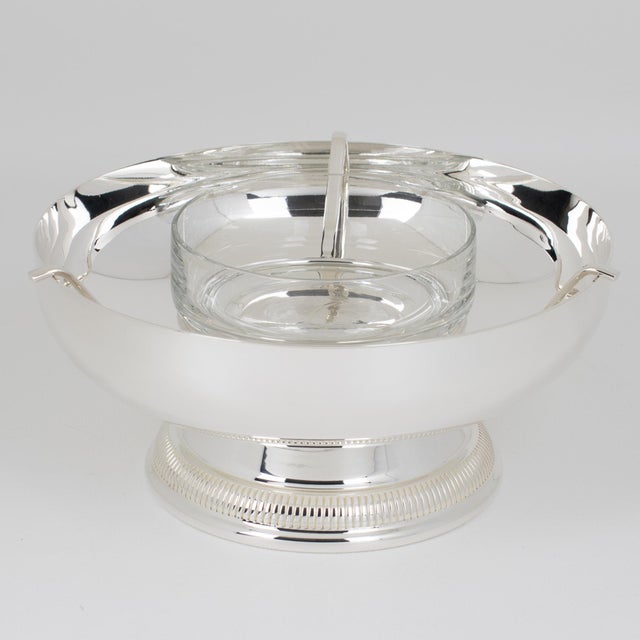 Silver Plate and Crystal Caviar Bowl Dish Server by Gelb, Paris in Box For Sale - Image 4 of 11
