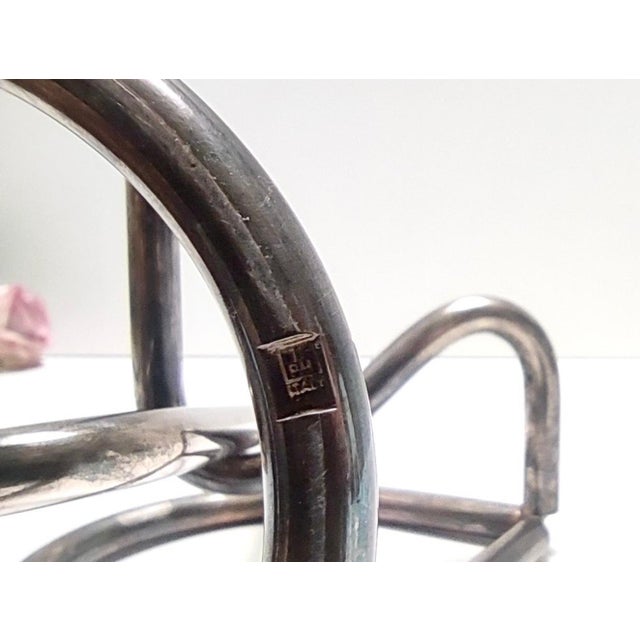 Silver Vintage Silver Plated Metal Candleholders by Lino Sabattini, 1990s, Set of 2 For Sale - Image 8 of 10