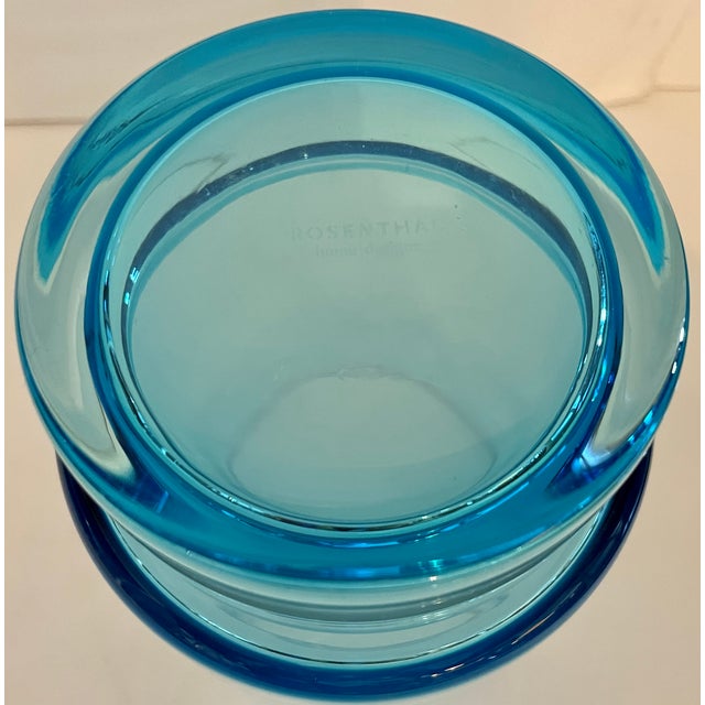 Turquoise Cylindrical Glass Vase by Rosenthal Home Designs Chairish