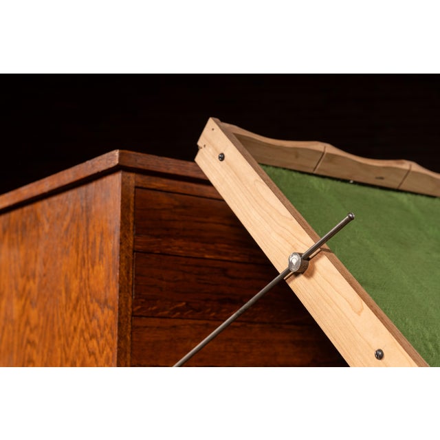 Antique Oak Visible Card Index Filing Cabinet Stand For Sale - Image 9 of 14