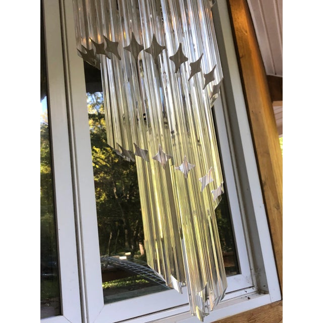 Metal Vintage Spiral Murano Italian Glass Chandelier by Quattro Venini For Sale - Image 7 of 11