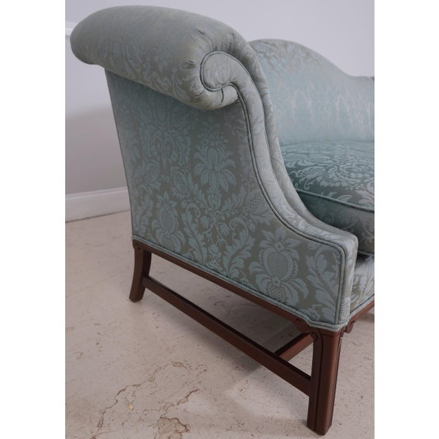 Hancock & Moore Damask Upholstered Chippendale Sofa For Sale In Philadelphia - Image 6 of 18
