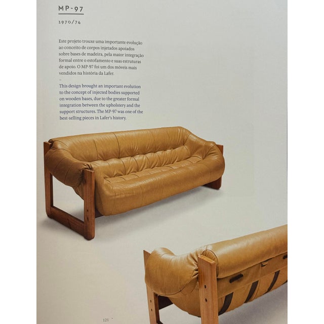 Matching Lounge Chair and Ottoman by Percival Lafer, Mp-97, Brazilian Rosewood With Original Mustard Leather For Sale - Image 12 of 12