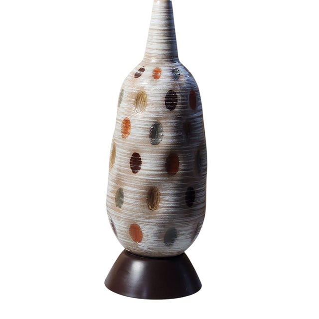 Mid-Century Modern Mid Century Modern Tall Ceramic Table Lamp With Shade For Sale - Image 3 of 6