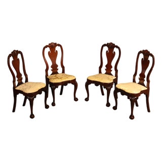 Kindel Winterthur Collection Set of Four Carved Dining Chairs For Sale