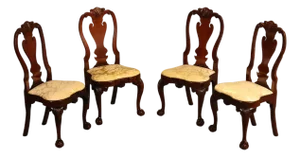Kindel Winterthur Collection Set of Four Carved Dining Chairs