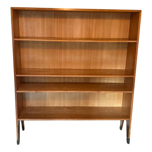 Vintage Tapered Bookcase with Brass Feet, 1950s For Sale - Image 9 of 9