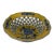 Vintage Blue and Yellow Reticulated Basket Bowl For Sale