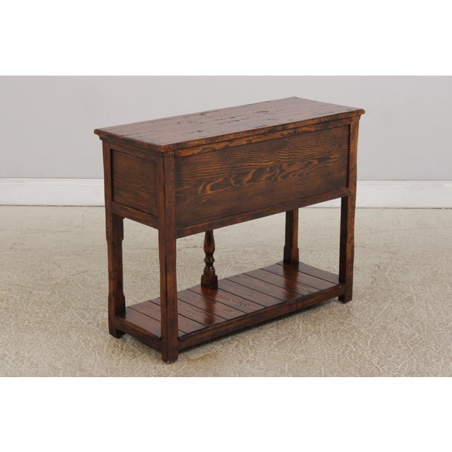 English Country Style Oak 5 Drawer 2 Tier Server For Sale - Image 16 of 16