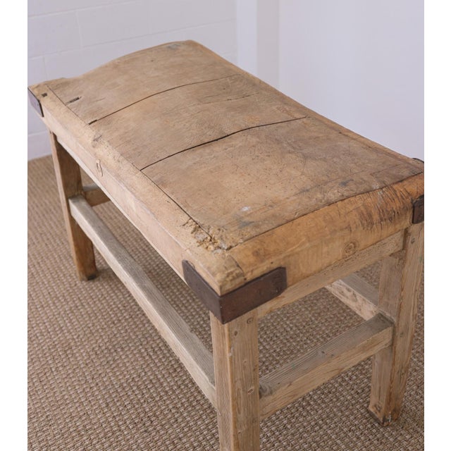Farmhouse 19th Century Industrial English Butcher Block Table For Sale - Image 3 of 9
