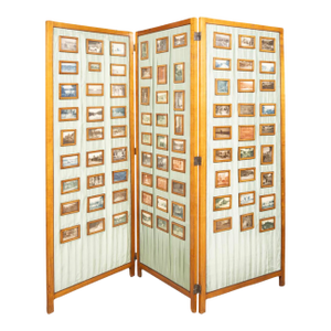 Biedermeier Pearwood Three Panel Screen