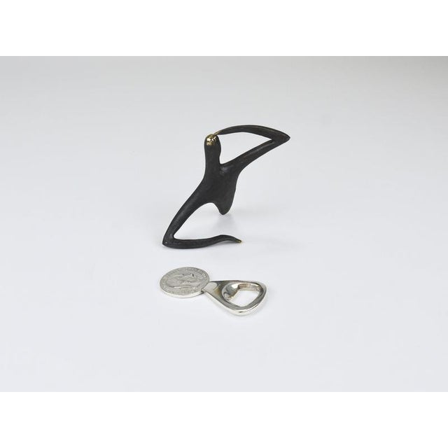 Silver Silvered Brass Bottle Opener Habsburg 2 Florin Coin attributed to Carl Auböck, Austria 1950 For Sale - Image 8 of 18