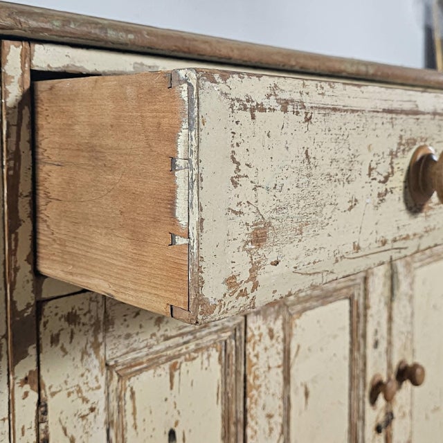 Wood Antique English Painted Pine Sideboard | Circa 1870 For Sale - Image 7 of 16