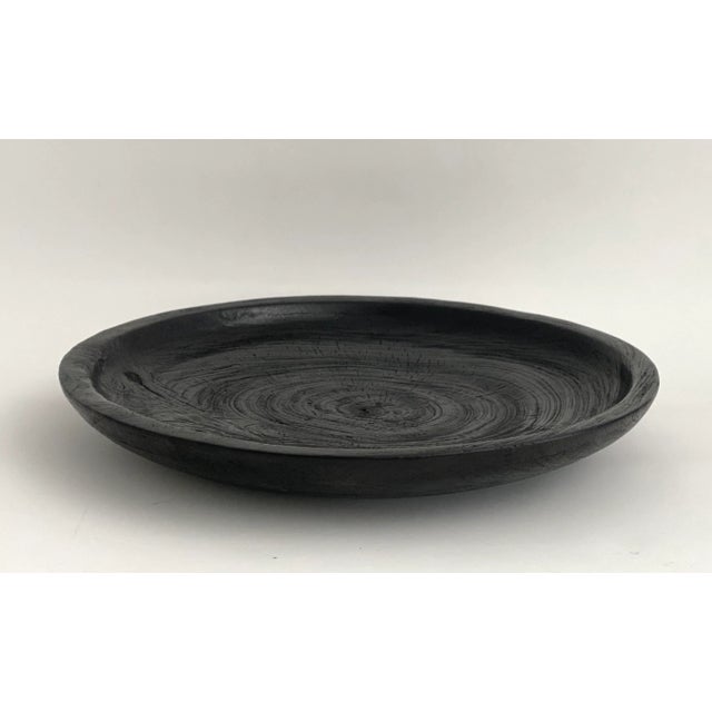 Black Ebonized Wood Artisan Crafted Platter For Sale - Image 8 of 8