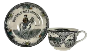 Mid 20th Century Buffalo Bill Museum Transferware Cup & Saucer