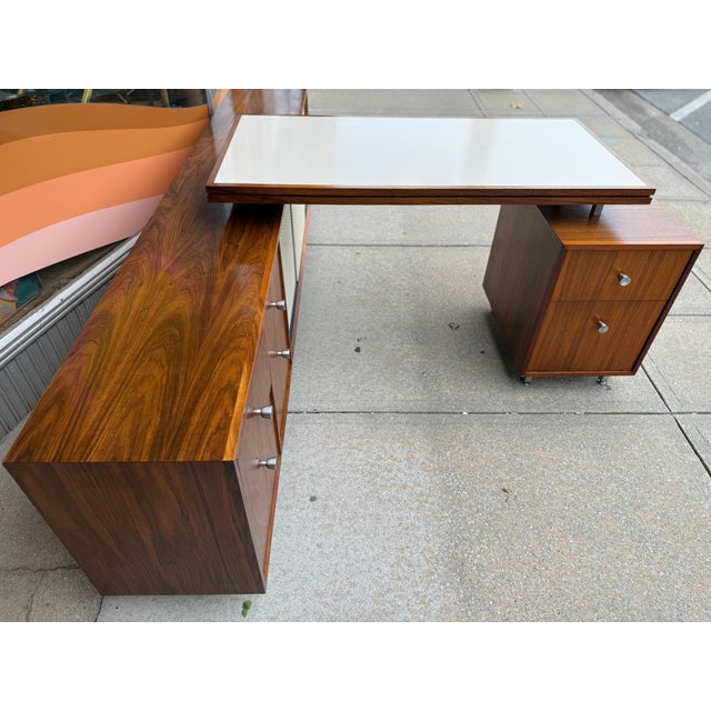 One-of-a-Kind Herman Miller for George Nelson Style Mid-Century Modern Desk Unit For Sale - Image 12 of 18