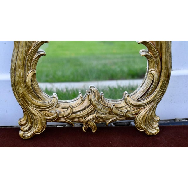 Vintage Syroco Gold Wall Mirror Ornate Hollywood Regency Rococo For Sale - Image 10 of 11