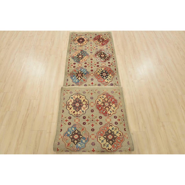 Kazak Runner 2’8” X 9’5” Gray Wool Tribal Hand-Knotted Oriental Rug For Sale - Image 12 of 13