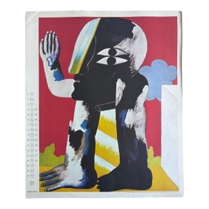 Horst Antes, Figur Schwarz-Weiß, Print for DuMont Art 1977 Calendar