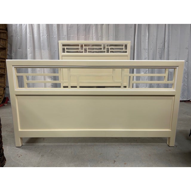 Nice Kindel Carleton Varney and Sons Queen bed to add a touch of classic Dorothy Draper style. Headboard, footboard, and...