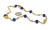 Lapis Bead Fancy Textured 14k Yellow Gold Link Necklace For Sale - Image 4 of 4