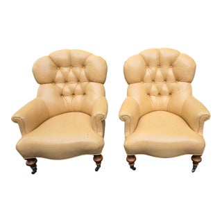 1990s Pair of Transitional Club Chairs by Ethan Allen For Sale