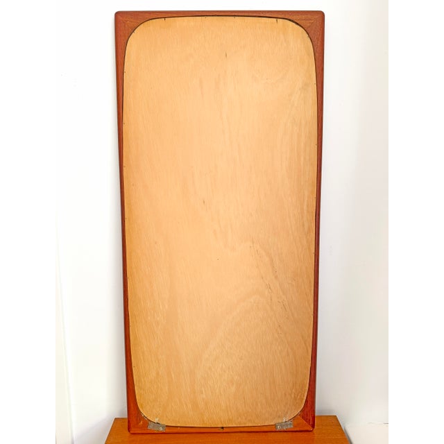 Wood Vintage Scandinavian Modern Teak Wall Mirror attributed to Aksel Kjersgaard, 1960s For Sale - Image 7 of 9