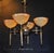 Mid-Century Modern Four-Light Bronze Chandelier with Holophane Prismatic Glass Shades, 1950s For Sale - Image 4 of 18