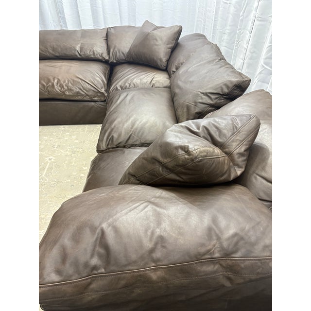 Rh Cloud® Modular Leather Sectional — 4-Piece For Sale - Image 16 of 18